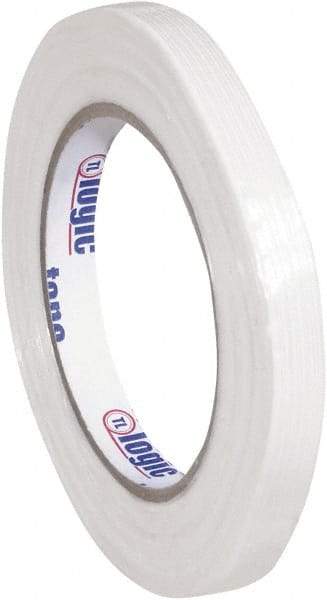 Tape Logic - 1/2" x 60 Yd Clear Hot Melt Adhesive Strapping Tape - Polypropylene Film Backing, 4.3 mil Thick, 156 Lb Tensile Strength - Exact Tool & Supply