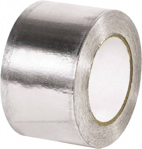 Made in USA - 3" x 60 Yds Silver Foil Tape - 5 mil, Acrylic Adhesive, Aluminum Foil Backing - Exact Tool & Supply