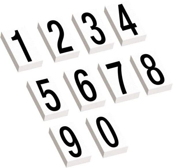 Tape Logic - 3-1/2" Long, Black/White Vinyl Numbers - For Multi-Use - Exact Tool & Supply