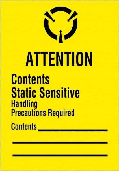 Tape Logic - 2-1/2" Long, Black & Yellow Paper Shipping Label - For Multi-Use - Exact Tool & Supply