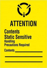 Tape Logic - 2-1/2" Long, Black & Yellow Paper Shipping Label - For Multi-Use - Exact Tool & Supply