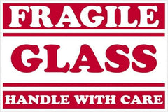 Tape Logic - 3" Long, Red/White Paper Shipping Label - For Multi-Use - Exact Tool & Supply