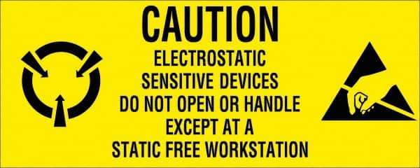 Tape Logic - 2-1/2" Long, Black & Yellow Paper Shipping Label - For Multi-Use - Exact Tool & Supply