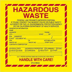 Tape Logic - 6" Long, Yellow/Red/Black/Gray Vinyl D.O.T. Labels - For Multi-Use - Exact Tool & Supply