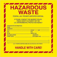 Tape Logic - 6" Long, Yellow/Red/Black/Gray Vinyl D.O.T. Labels - For Multi-Use - Exact Tool & Supply