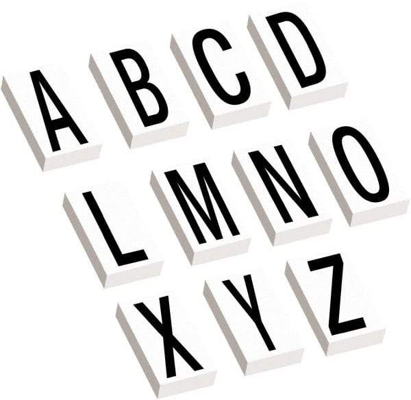 Tape Logic - 3-1/2" Long, Black/White Vinyl Letters - For Multi-Use - Exact Tool & Supply