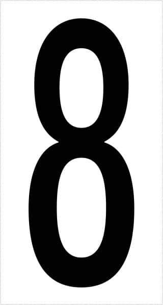 Tape Logic - 3-1/2" Long, Black/White Vinyl Numbers - For Multi-Use - Exact Tool & Supply