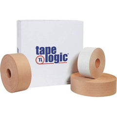 Tape Logic - 3" x 375' Kraft Water Activated Adhesive Packaging Tape - Paper Backing, 5 mil Thick - Exact Tool & Supply