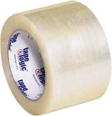 Tape Logic - 3" x 110 Yd Clear Hot Melt Adhesive Packaging Tape - Polypropylene Film Backing, 1.9 mil Thick, 22 Lb Tensile Strength - Exact Tool & Supply