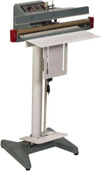 Value Collection - 12" Max Seal, 24 mil Thick, Foot Operated Thermal Impulse Sealer - 600 Watts - Exact Tool & Supply