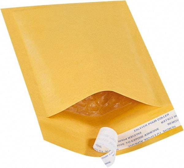 Made in USA - 8" Long x 4" Wide Peel-Off Self-Seal Bubble Mailer - Kraft - Exact Tool & Supply