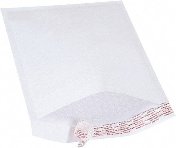 Made in USA - 12" Long x 8-1/2" Wide Peel-Off Self-Seal Bubble Mailer - White - Exact Tool & Supply