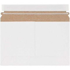 Made in USA - 6" Long x 9-1/2" Wide Peel-Off Self-Seal Flat Mailer - White - Exact Tool & Supply