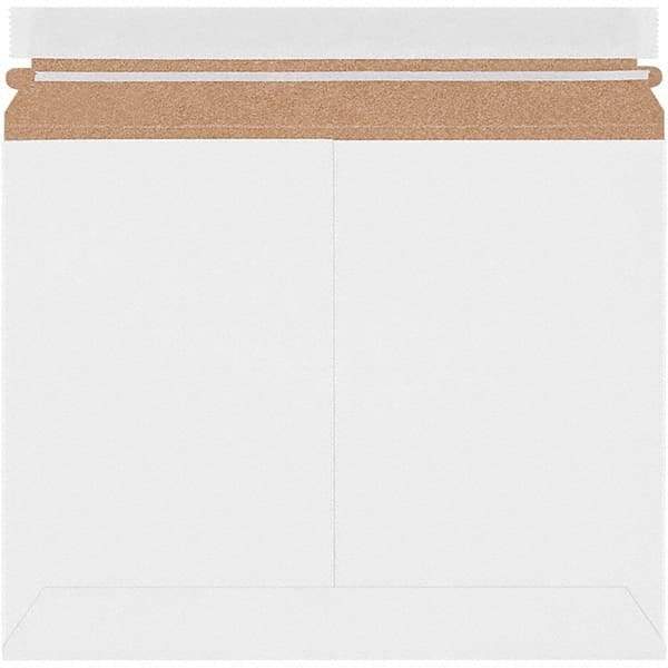 Made in USA - 9" Long x 11-1/2" Wide Peel-Off Self-Seal Flat Mailer - White - Exact Tool & Supply