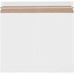 Made in USA - 11-7/8" Long x 14-7/8" Wide Peel-Off Self-Seal Flat Mailer - White - Exact Tool & Supply