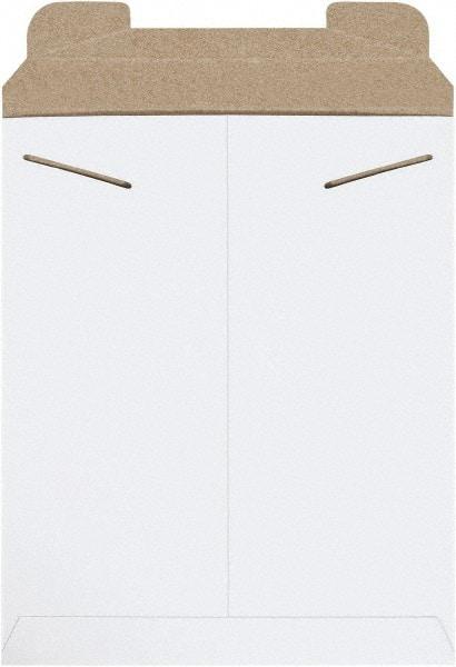 Made in USA - 13-1/2" Long x 11" Wide Regular Flat Mailer - White - Exact Tool & Supply