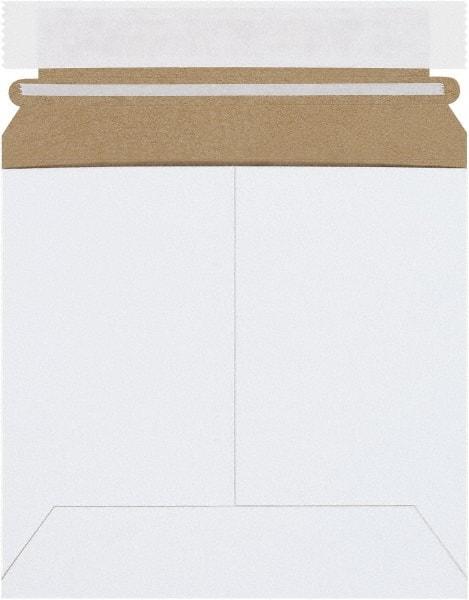 Made in USA - 6" Long x 6-3/8" Wide Peel-Off Self-Seal Flat Mailer - White - Exact Tool & Supply