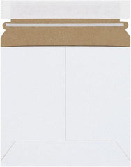 Made in USA - 6" Long x 6-3/8" Wide Peel-Off Self-Seal Flat Mailer - White - Exact Tool & Supply
