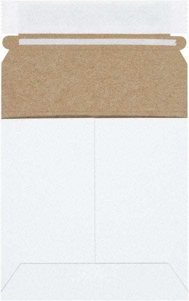 Made in USA - 5-1/8" Long x 5-1/8" Wide Peel-Off Self-Seal Flat Mailer - White - Exact Tool & Supply