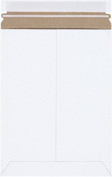 Made in USA - 11-1/2" Long x 9" Wide Peel-Off Self-Seal Flat Mailer - White - Exact Tool & Supply