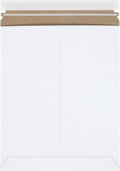 Made in USA - 13-1/2" Long x 11" Wide Peel-Off Self-Seal Flat Mailer - White - Exact Tool & Supply