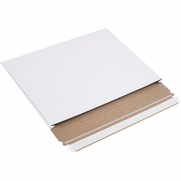 Made in USA - 9-1/2" Long x 12-1/2" Wide Peel-Off Self-Seal Flat Mailer - White - Exact Tool & Supply