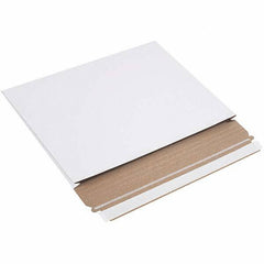 Made in USA - 9-1/2" Long x 12-1/2" Wide Peel-Off Self-Seal Flat Mailer - White - Exact Tool & Supply