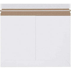 Made in USA - 9-3/4" Long x 12-1/4" Wide Peel-Off Self-Seal Flat Mailer - White - Exact Tool & Supply