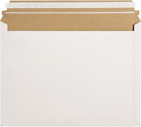 Made in USA - 9-1/2" Long x 12-1/2" Wide Peel-Off Self-Seal Flat Mailer - White - Exact Tool & Supply