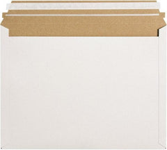Made in USA - 9-1/2" Long x 12-1/2" Wide Peel-Off Self-Seal Flat Mailer - White - Exact Tool & Supply