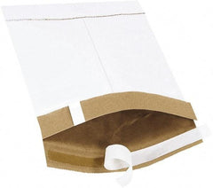 Made in USA - 10" Long x 6" Wide Peel-Off Self-Seal Padded Mailer - White - Exact Tool & Supply