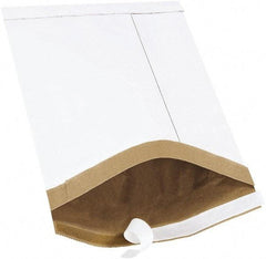 Made in USA - 14-1/2" Long x 8-1/2" Wide Peel-Off Self-Seal Padded Mailer - White - Exact Tool & Supply