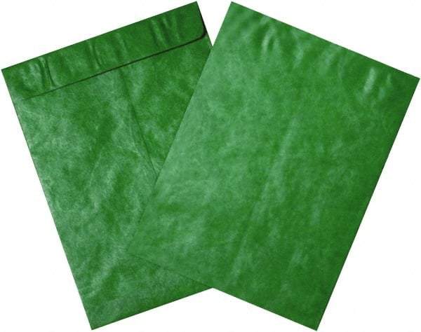Dupont - 13" Long x 10" Wide Peel-Off Self-Seal Tyvek Flat Catalog Envelopes - Green - Exact Tool & Supply