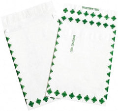 Dupont - 16" Long x 12" Wide Peel-Off Self-Seal Tyvek Expansion Envelope - White/Green - Exact Tool & Supply