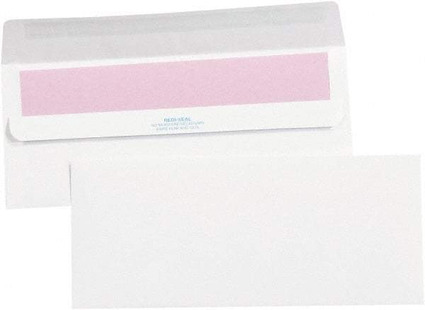 Made in USA - 9-1/2" Long x 4-1/8" Wide Self Seal Plain White Envelope - White - Exact Tool & Supply