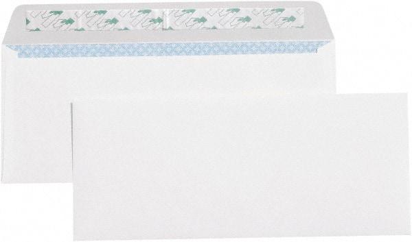 Made in USA - 9-1/2" Long x 4-1/8" Wide Peel-Off Self-Seal Plain White Envelope - White - Exact Tool & Supply