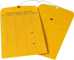 Made in USA - 15" Long x 10" Wide Draw String Inter-Department Envelope - Kraft - Exact Tool & Supply