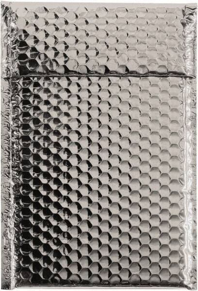 Made in USA - 11" Long x 7-1/2" Wide Peel-Off Self-Seal Bubble Mailer - Silver - Exact Tool & Supply