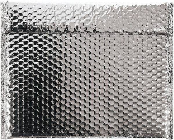 Made in USA - 11" Long x 13-3/4" Wide Peel-Off Self-Seal Bubble Mailer - Silver - Exact Tool & Supply