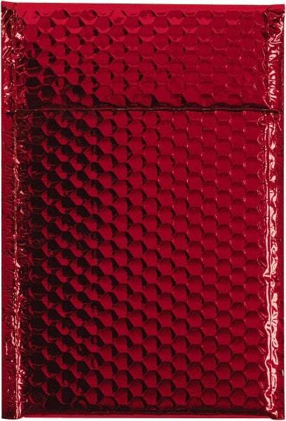 Made in USA - 11" Long x 7-1/2" Wide Peel-Off Self-Seal Bubble Mailer - Red - Exact Tool & Supply