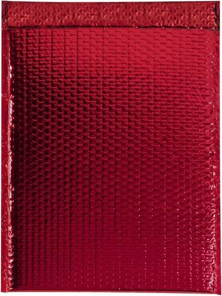 Made in USA - 17-1/2" Long x 13" Wide Peel-Off Self-Seal Bubble Mailer - Red - Exact Tool & Supply