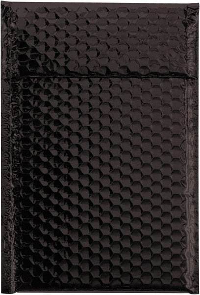 Made in USA - 11" Long x 7-1/2" Wide Peel-Off Self-Seal Bubble Mailer - Black - Exact Tool & Supply