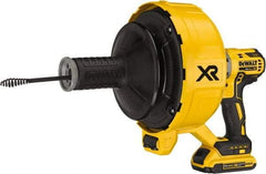 DeWALT - Battery Battery Drain Cleaning Machine - For 3" Pipe, 5/16" x 35' Cable - Exact Tool & Supply