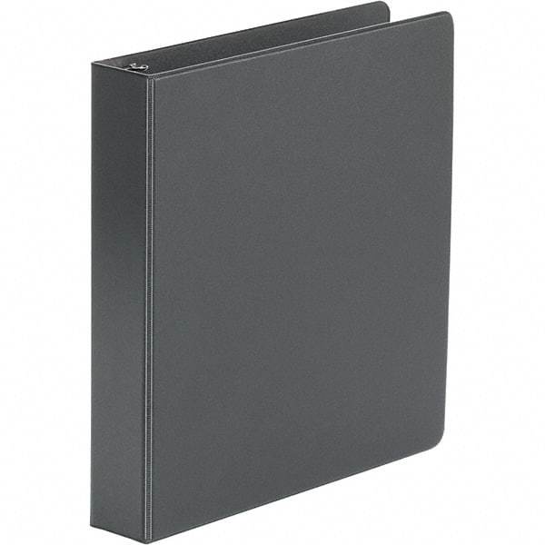UNIVERSAL - 275 Sheet Capacity, 8-1/2 x 11", Non-View Ring Binder - Polypropylene, Black - Exact Tool & Supply