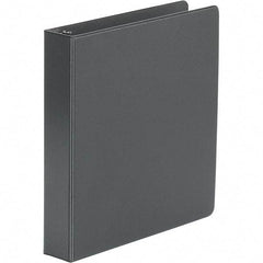 UNIVERSAL - 275 Sheet Capacity, 8-1/2 x 11", Non-View Ring Binder - Polypropylene, Black - Exact Tool & Supply
