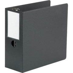 Universal One - 950 Sheet Capacity, 8-1/2 x 11", Non-View Ring Binder - Polypropylene, Black - Exact Tool & Supply