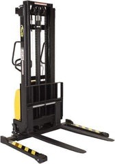 Vestil - 2,000 Lb Capacity, 118" Lift Height, Battery Powered Stacker - 2-1/8" Lowered Height, 42" Fork Length, 26-3/4" Overall Width - Exact Tool & Supply