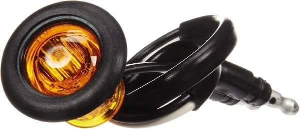 Truck-Lite - 3/4" Long, Yellow LED Marker Clearance - 12 Volts, Includes LED Light, Grommet - Exact Tool & Supply