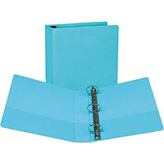 Samsill - 400 Sheet Capacity, 8-1/2 x 11", View Ring Binder - Vinyl Covered Chipboard, Turquoise - Exact Tool & Supply