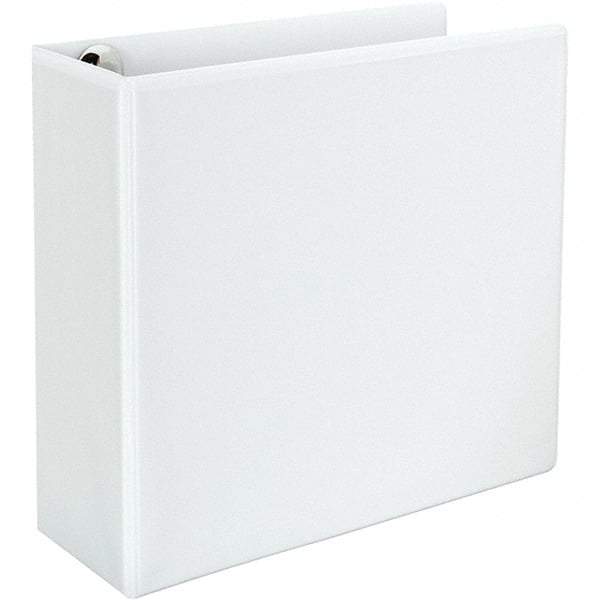 Universal One - 780 Sheet Capacity, 8-1/2 x 11", View Ring Binder - Polypropylene, White - Exact Tool & Supply